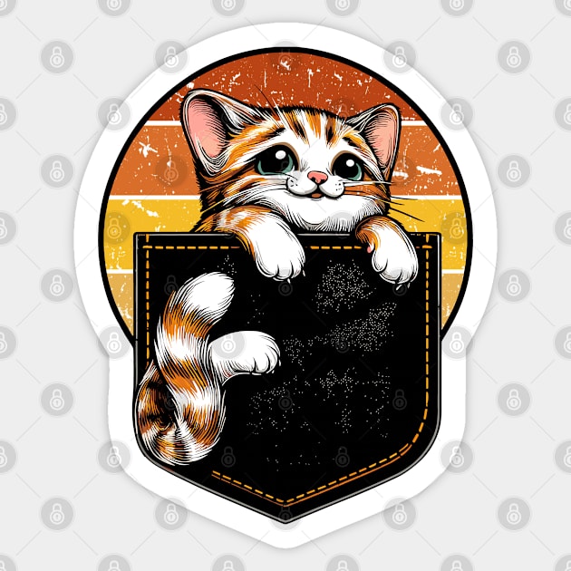 Cat In Pocket Sticker by JessArty